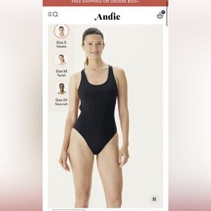 Andie Classic Scoop-Back One-Piece Swimsuit in Black